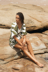 Matilda Romper - Olive Palm